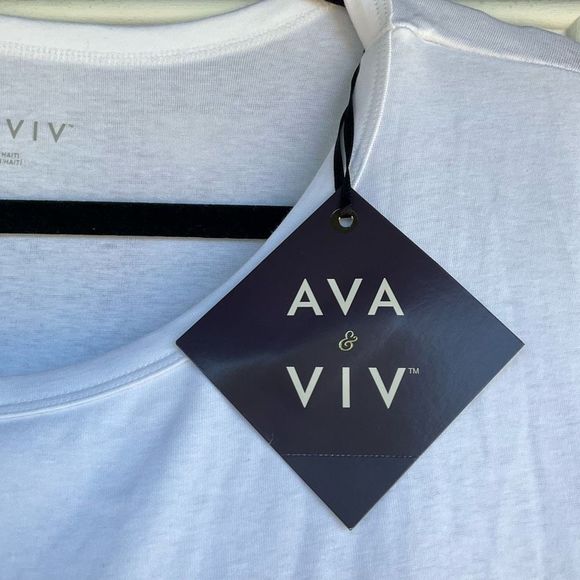 Ava & Viv NWT White Long Sleeve Blouse Shirt Size 4X - Picture 2 of 6